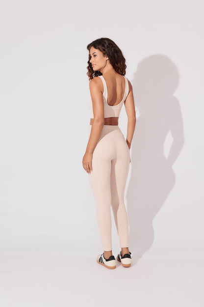 Calca Legging 6 Bolsos Bege