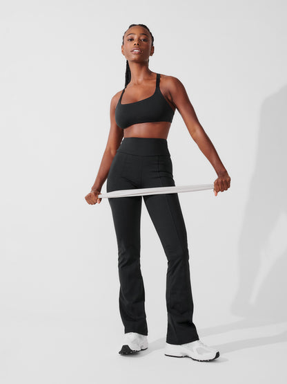 Conjunto Calça Bailarina Preto + Top Fitness Média Compressão Preto