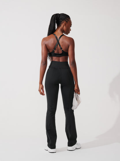 Conjunto Calça Bailarina Preto + Top Fitness Média Compressão Preto