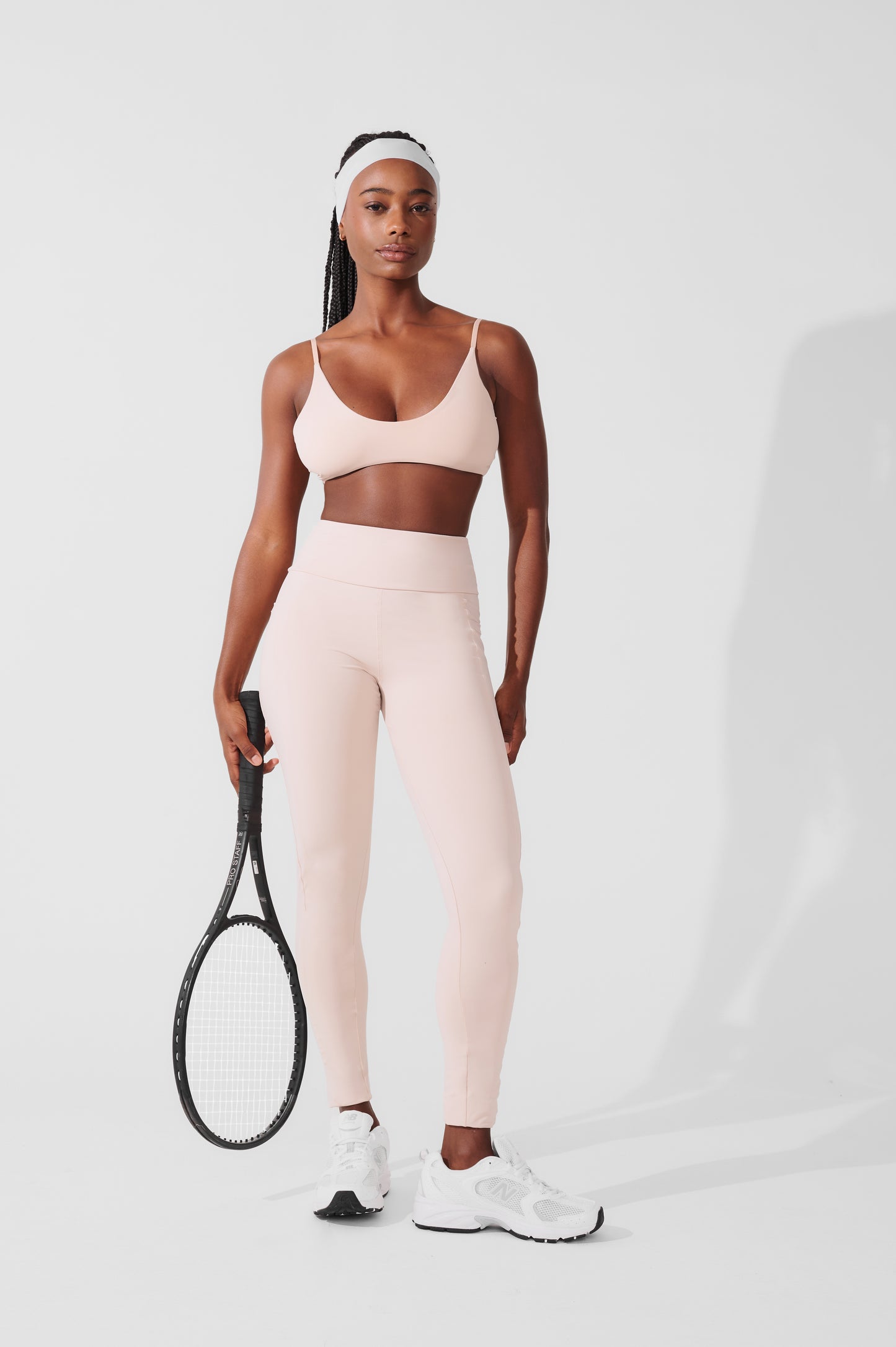 Conjunto Calça Legging de Compressão Bege + Top Slim Bege