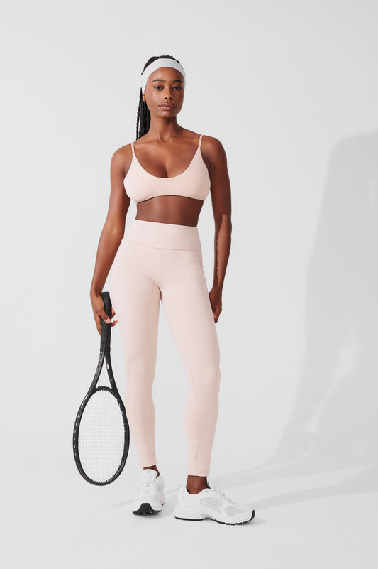 Conjunto Calça Legging de Compressão Bege + Top Slim Bege