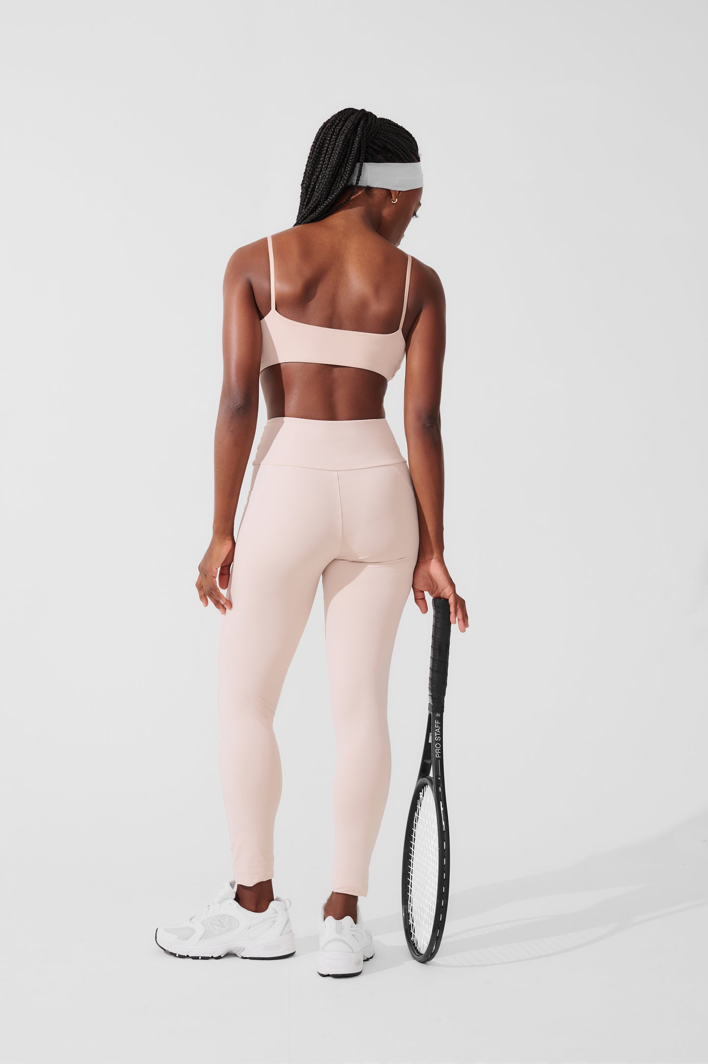 Conjunto Calça Legging de Compressão Bege + Top Slim Bege