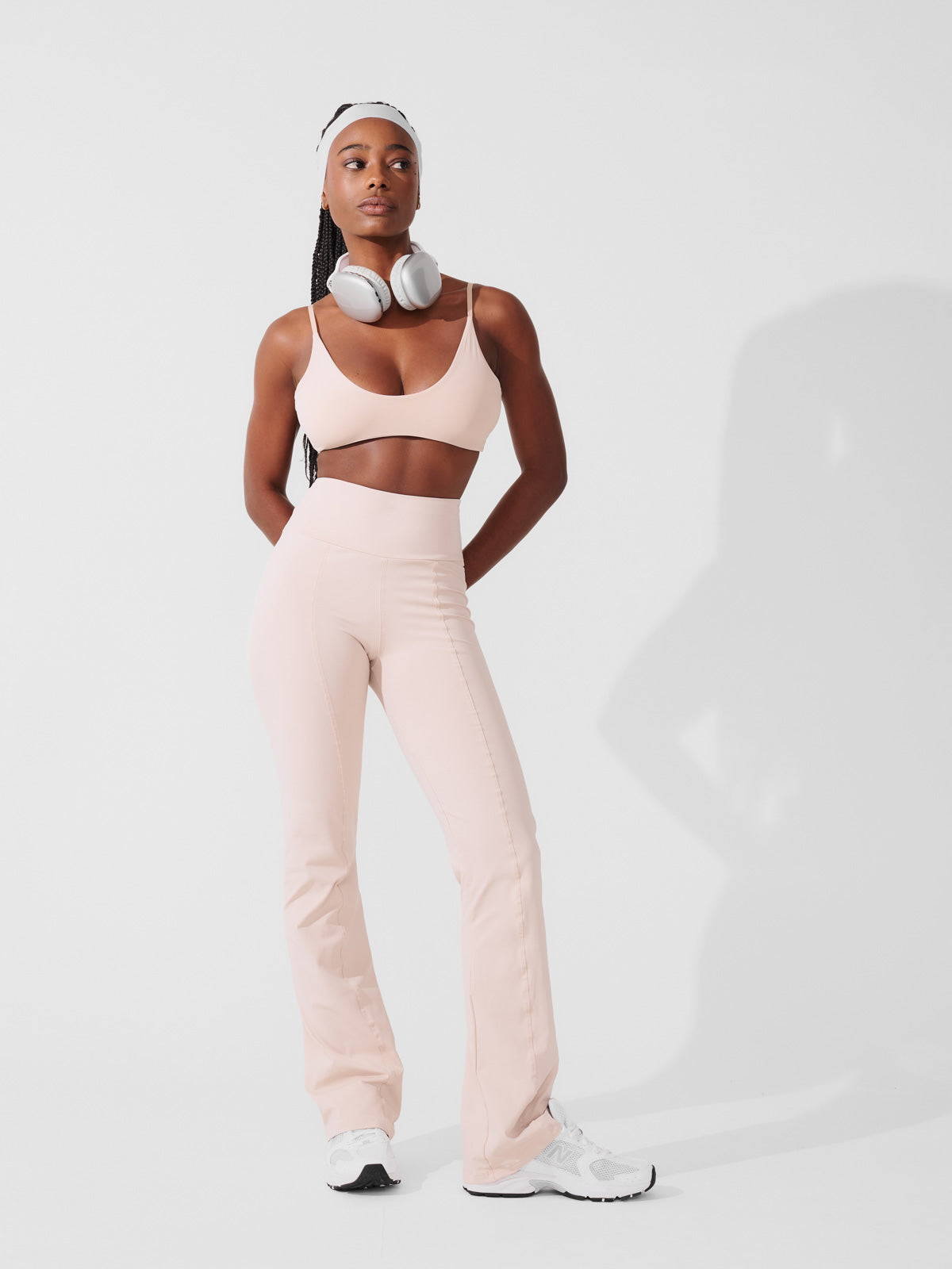 Conjunto Calça Bailarina Bege + Top Slim Bege
