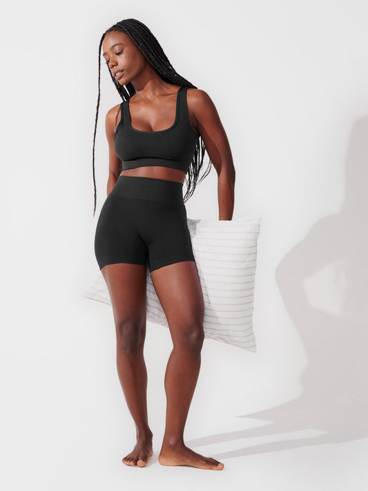 Conjunto Calcinha Boxer Modeladora Premium Preto + Sutiã Modelador Premium Preto