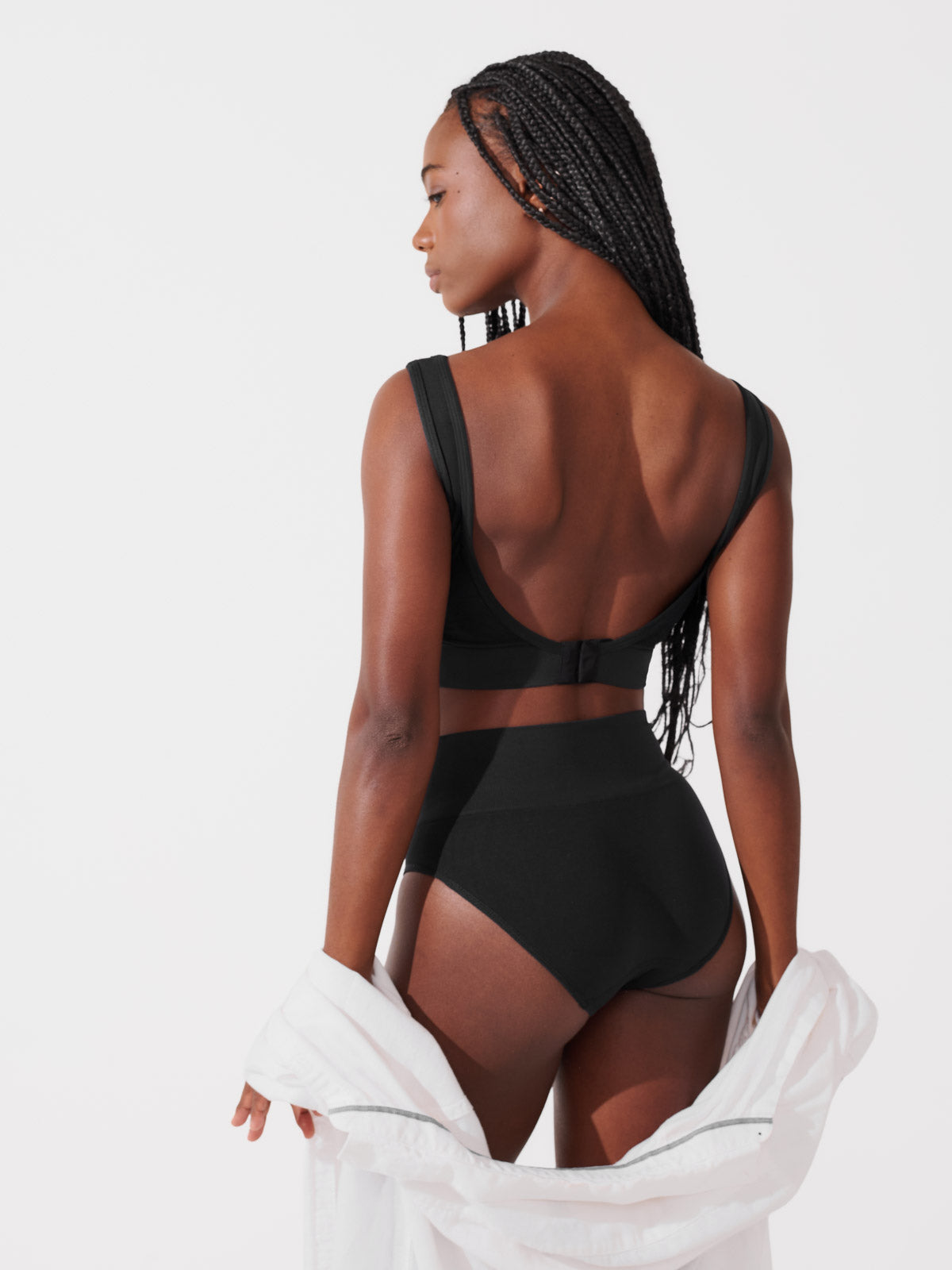 Conjunto Calcinha Caleçon Redutora Premium Preto + Sutiã Modelador Sem Costura Premium Preto