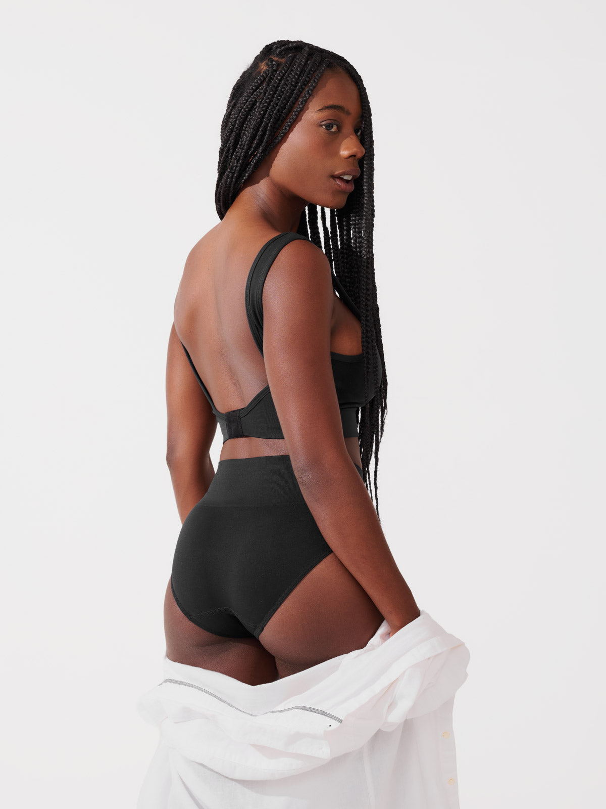 Conjunto Calcinha Caleçon Redutora Premium Preto + Sutiã Modelador Sem Costura Premium Preto