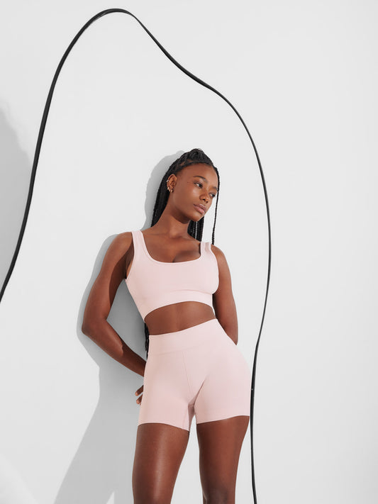 Conjunto Calcinha Boxer Sem Costura Premium Rose + Sutiã Modelador Sem Costura Premium Rose