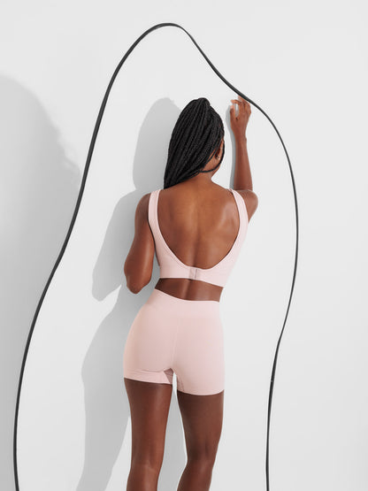 Conjunto Calcinha Boxer Sem Costura Premium Rose + Sutiã Modelador Sem Costura Premium Rose