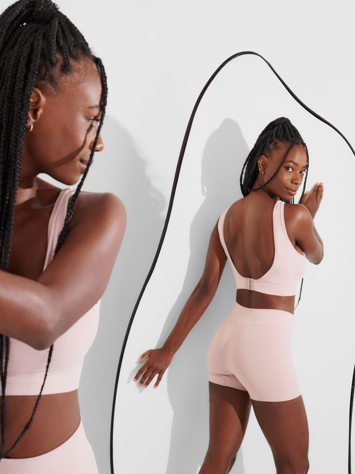 Conjunto Calcinha Boxer Redutora Sem Costura Premium Rose + Sutiã Modelador Sem Costura Premium Rose