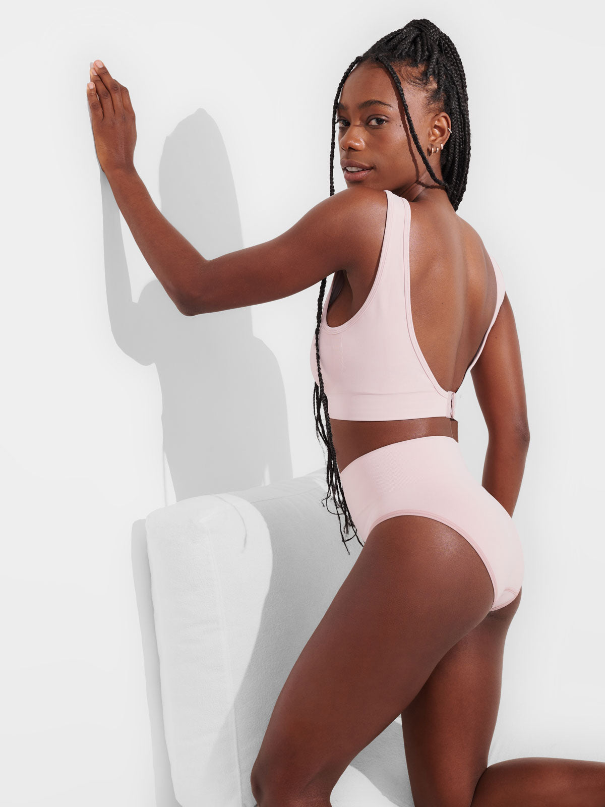 Conjunto Calcinha Caleçon Redutora Premium Rose + Sutiã Modelador Sem Costura Premium Rose