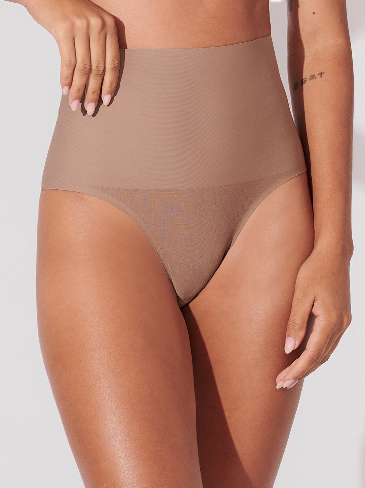 Kit com 10 Calcinhas Caleçon Modeladora Sem Costura Segunda Pele Marrom Cacau - R$38,99 cada