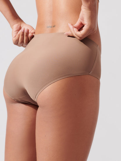 Calcinha Caleçon Sem Costura Segunda Pele Marrom Cacau