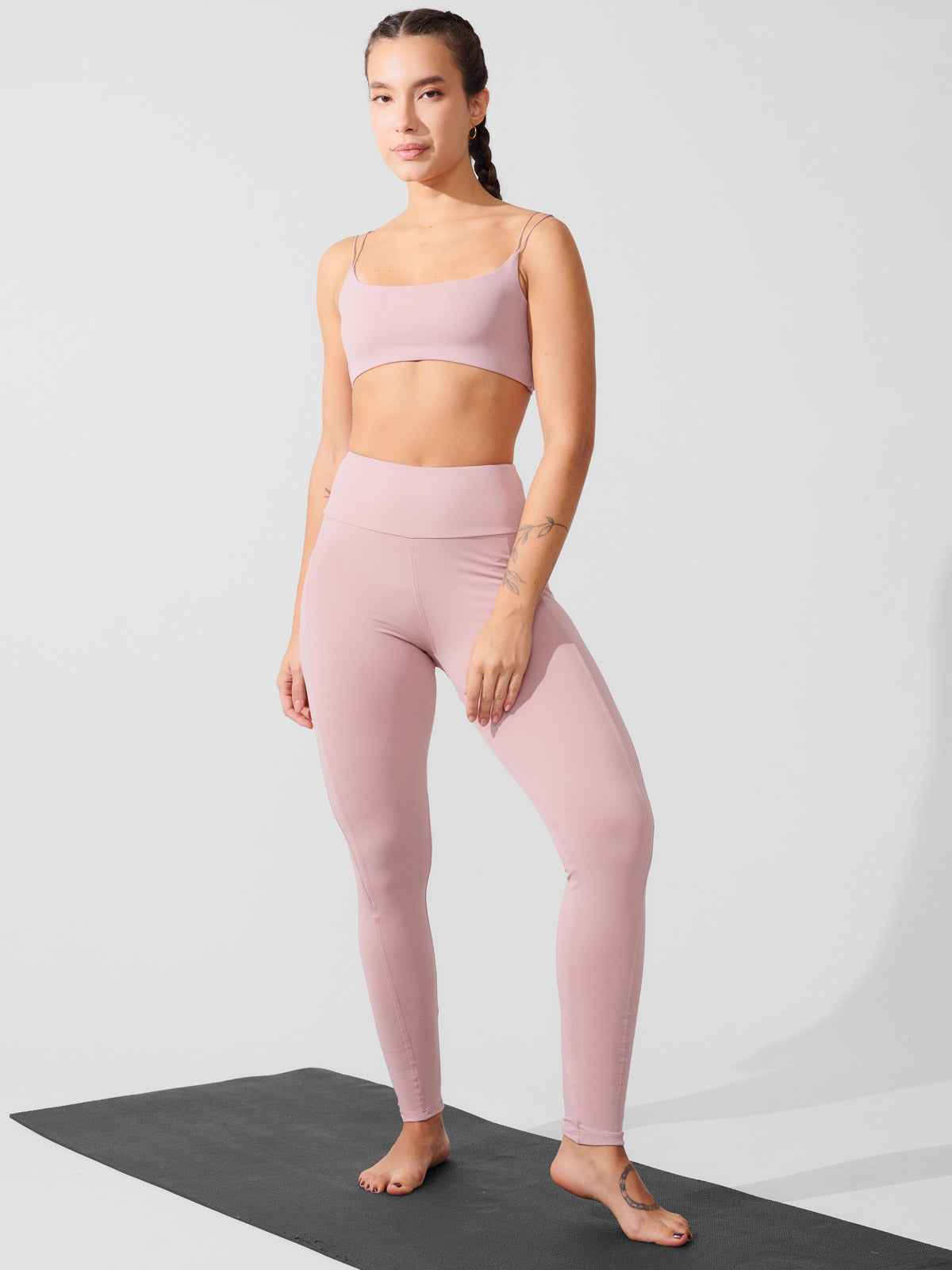 Conjunto Calça Legging de Compressão Rose + Top Alça Dupla Rose