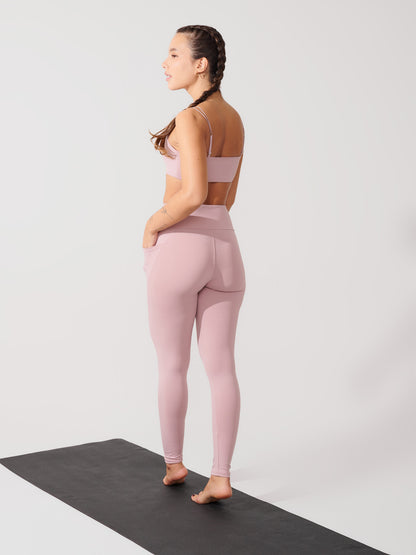 Conjunto Calça Legging de Compressão Rose + Top Alça Dupla Rose