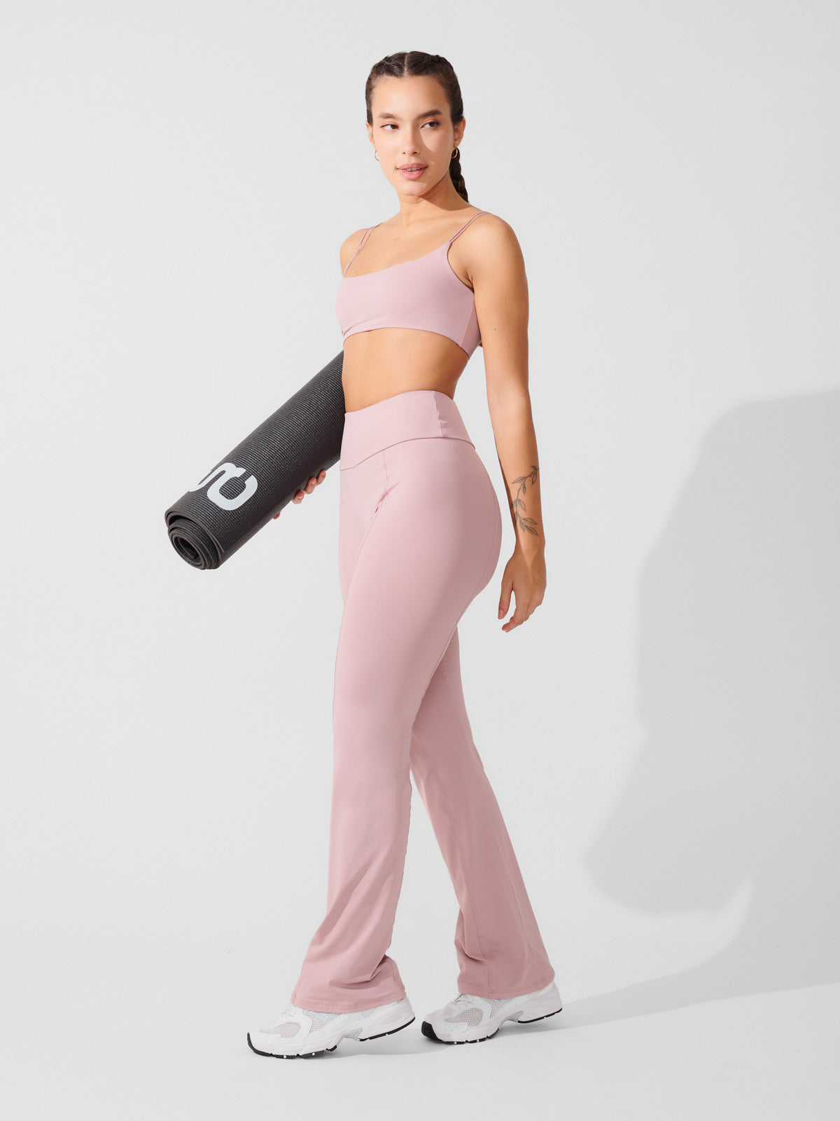 Conjunto Calca Bailarina Rose + Top Alça Dupla Rose