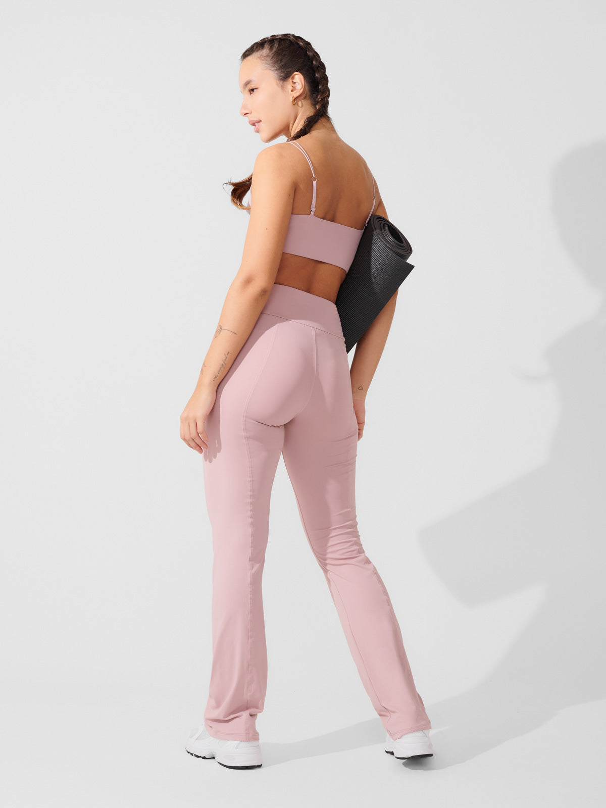 Conjunto Calca Bailarina Rose + Top Alça Dupla Rose