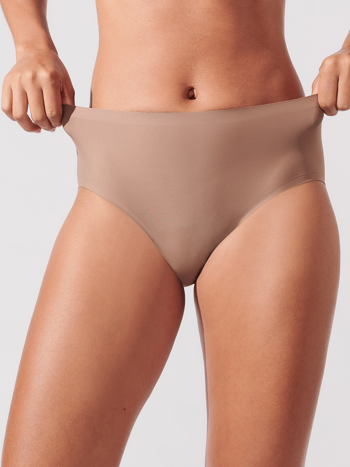Calcinha Caleçon Sem Costura Segunda Pele Marrom Cacau