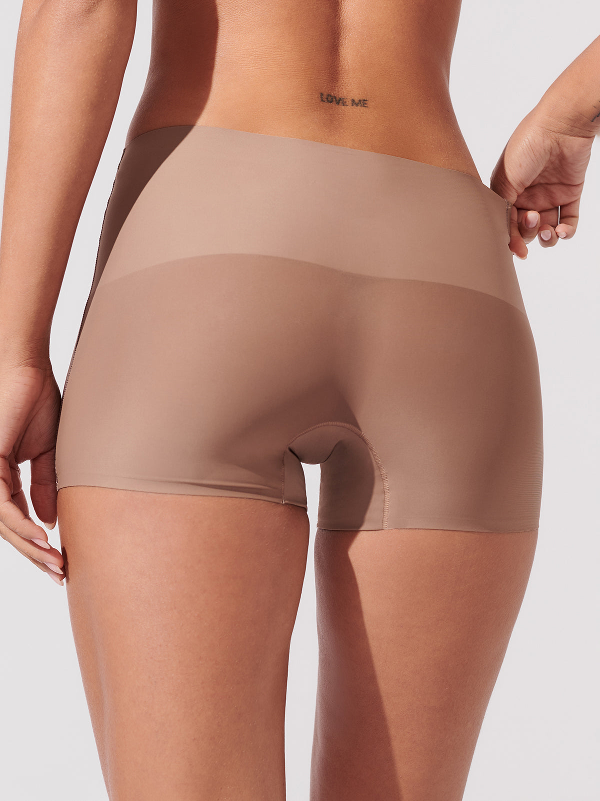 Kit com 3 Calcinhas Boxer Redutora Sem Costura Segunda Pele Marrom Cacau - R$80,90 Cada