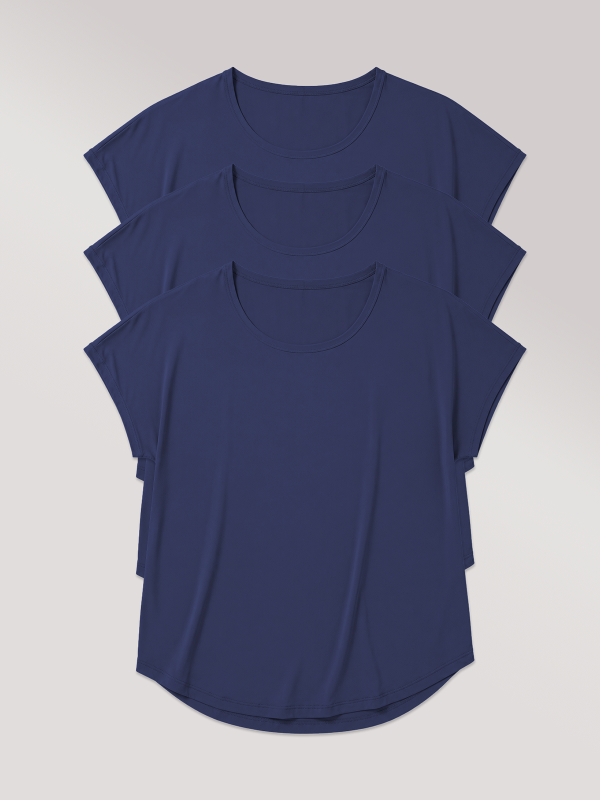 Kit com 3 T-Shirts Essencial Alongada Azul Marinho