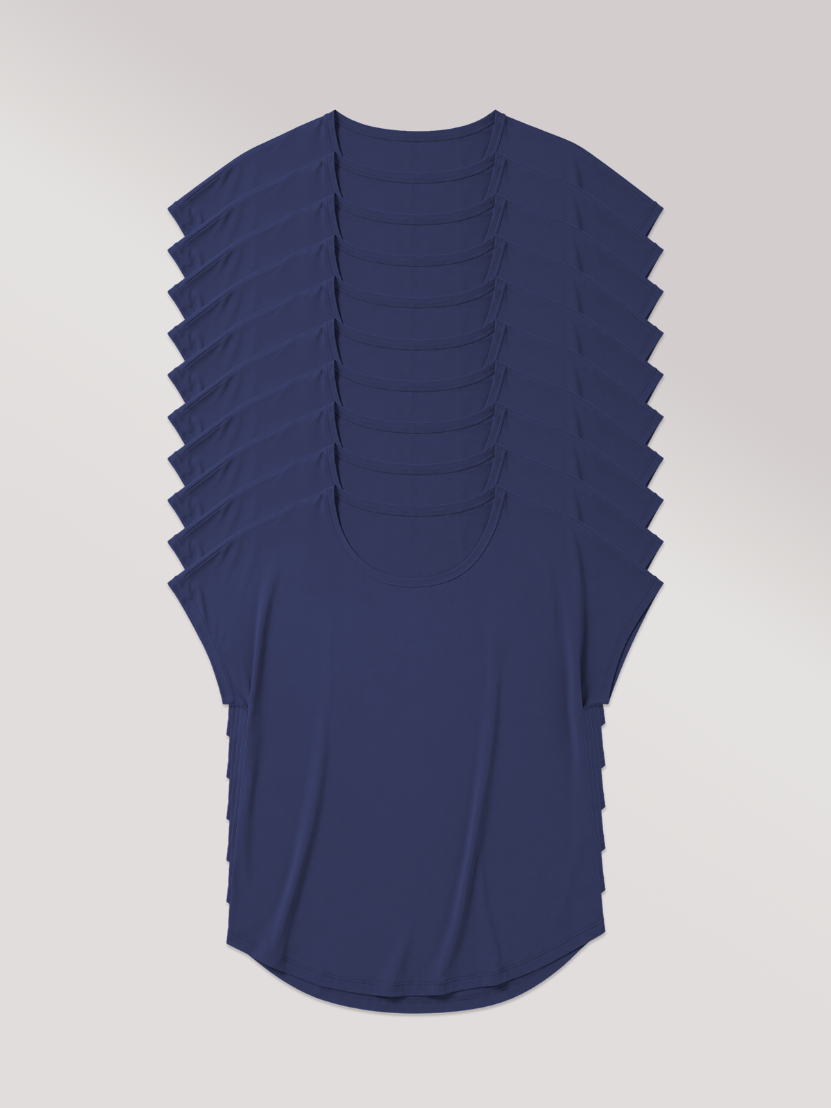 Kit com 10 T-Shirts Essencial Alongada Azul Marinho