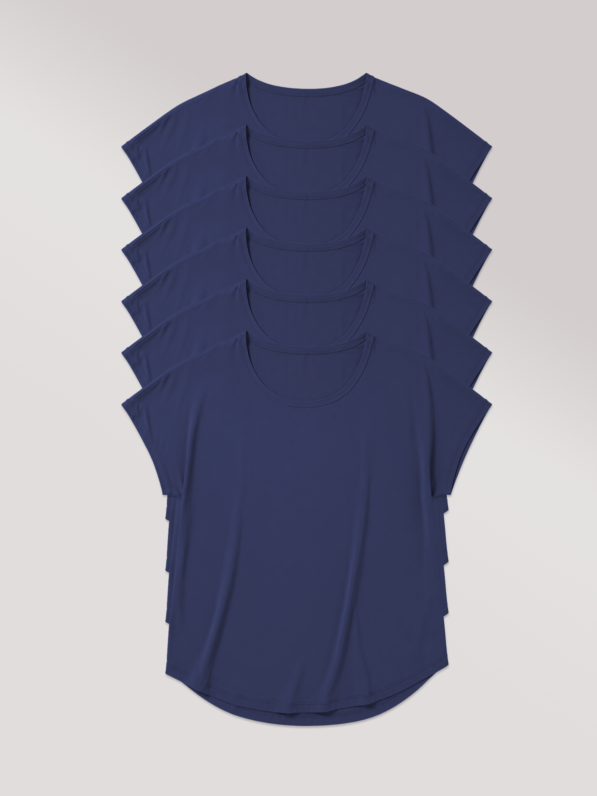Kit com 6 T-Shirts Essencial Alongada Azul Marinho
