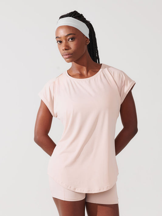Conjunto Bermuda de Compressão Bege + T-shirt Essencial Alongada Bege