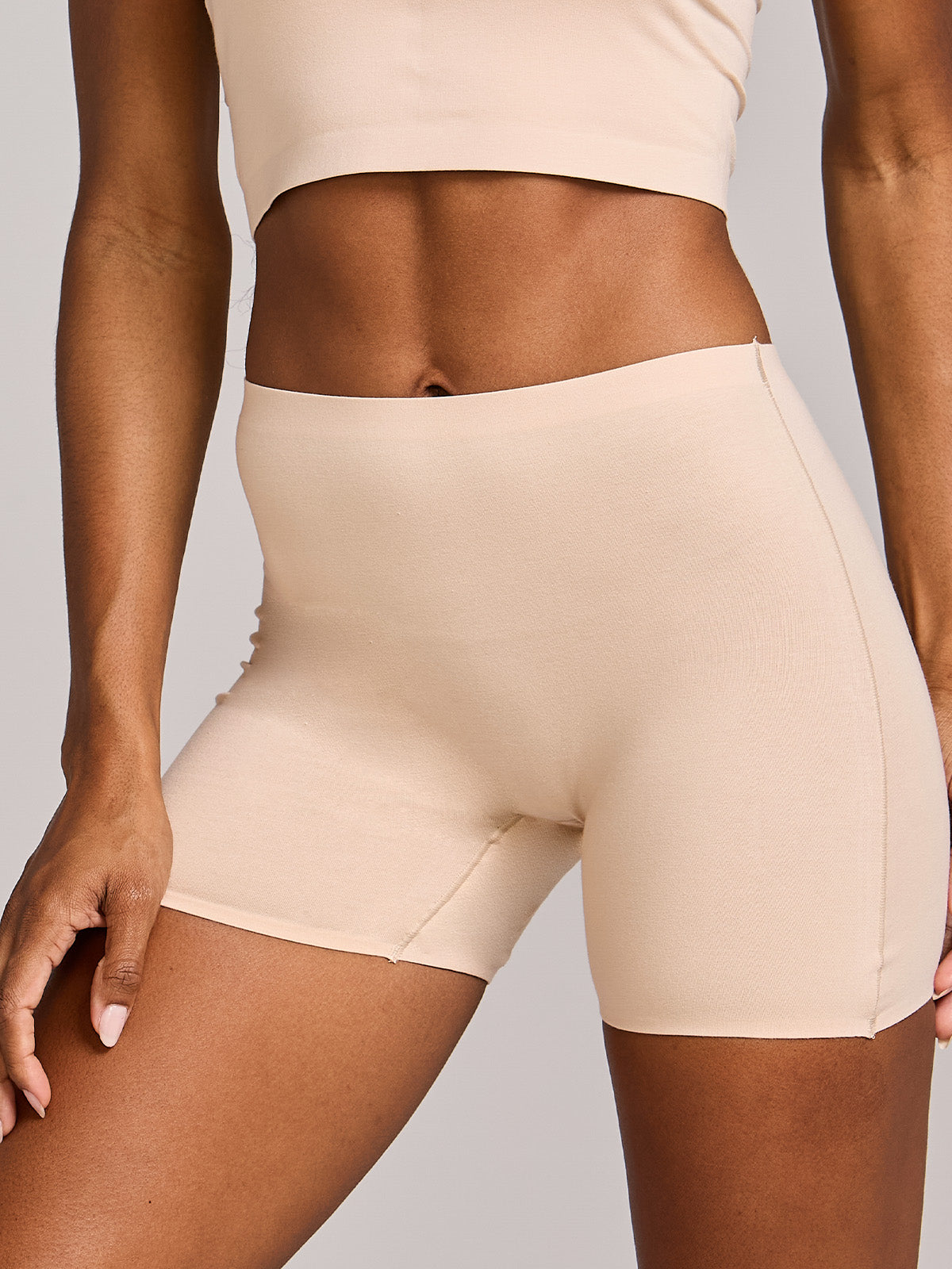 Calcinha Shorts Algodão Premium Sem Costura Bege