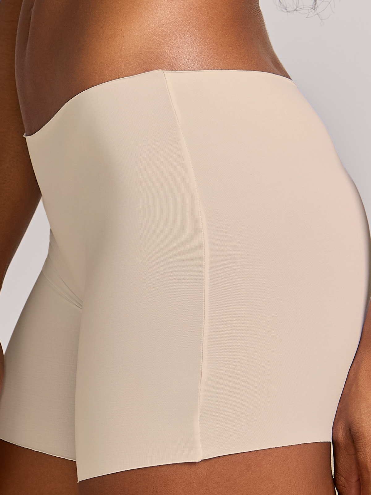 Calcinha Boxer Short Invisível Sem Costura Bege