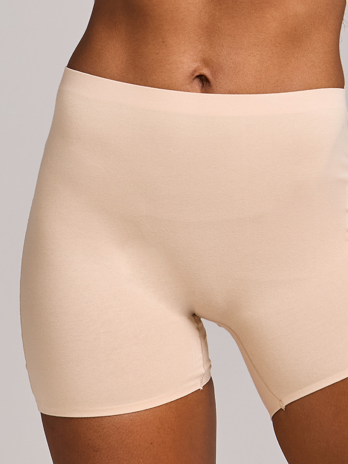 Calcinha Shorts Algodão Premium Sem Costura Bege