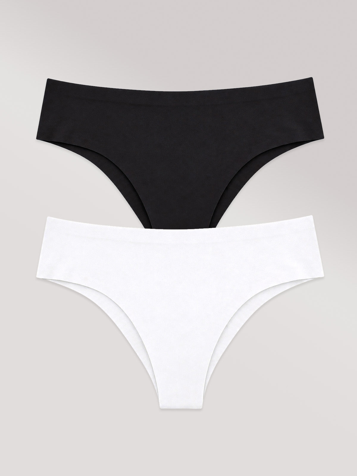 Kit Único: Calcinha Biquíni Sem Costura Segunda Pele Branco + Preto
