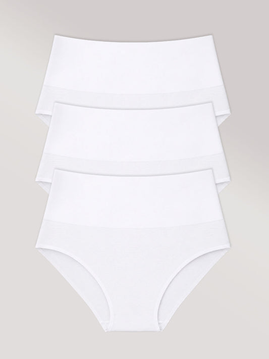 Kit com 3 Calcinhas Biquíni Redutora Sem Costura Segunda Pele Branco - R$32,96 cada