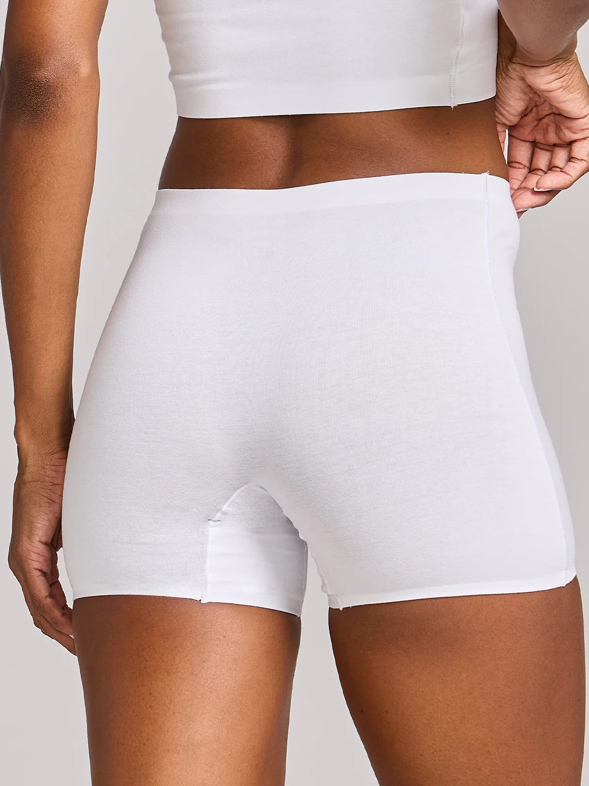 Kit com 10 Calcinhas Shorts Algodão Premium Sem Costura Branco
