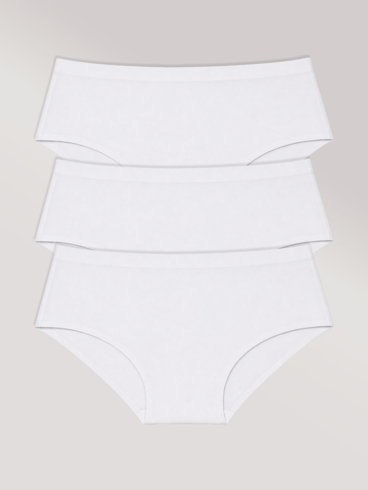 Kit com 3 Calcinhas Caleçon Sem Costura Segunda Pele Branco - R$41,96 Cada