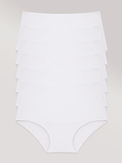Kit com 6 Calcinhas Caleçon Modeladora Sem Costura Segunda Pele Branco - R$51,98 cada
