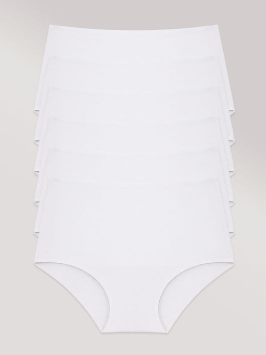 Kit com 6 Calcinhas Caleçon Modeladora Sem Costura Segunda Pele Branco - R$51,98 cada