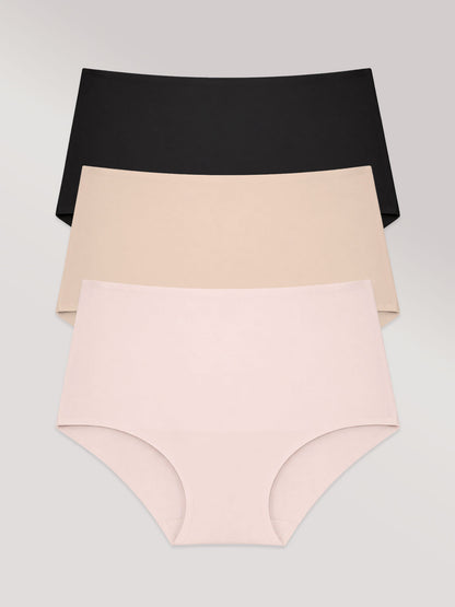 Kit com 3 Calcinhas Caleçon Modeladora Sem Costura Segunda Pele (1 Preto, 1 Bege e 1 Rose) - R$64,96 cada