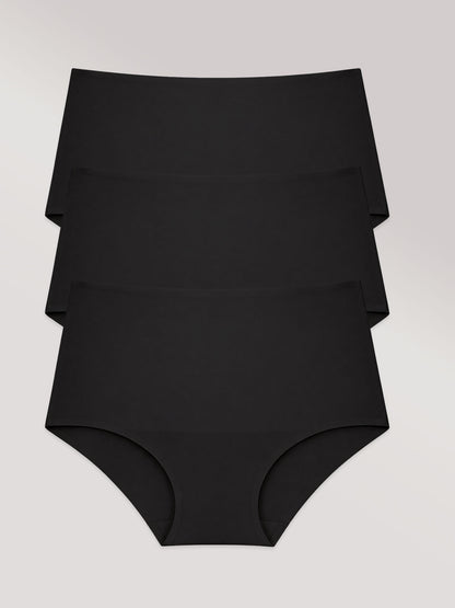 Kit com 3 Calcinhas Caleçon Modeladora Sem Costura Segunda Pele Preto - R$64,96 cada