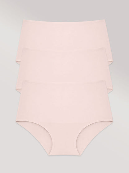 Kit com 3 Calcinha Caleçon Modeladora Sem Costura Segunda Pele Rose - R$64,96 cada