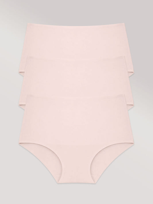 Kit com 3 Calcinha Caleçon Modeladora Sem Costura Segunda Pele Rose - R$64,96 cada