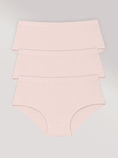 Kit com 3 Calcinhas Caleçon Sem Costura Segunda Pele Rose - R$41,96 Cada