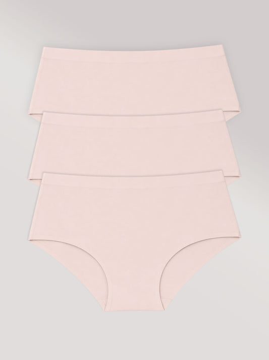 Kit com 3 Calcinhas Caleçon Sem Costura Segunda Pele Rose - R$41,96 Cada