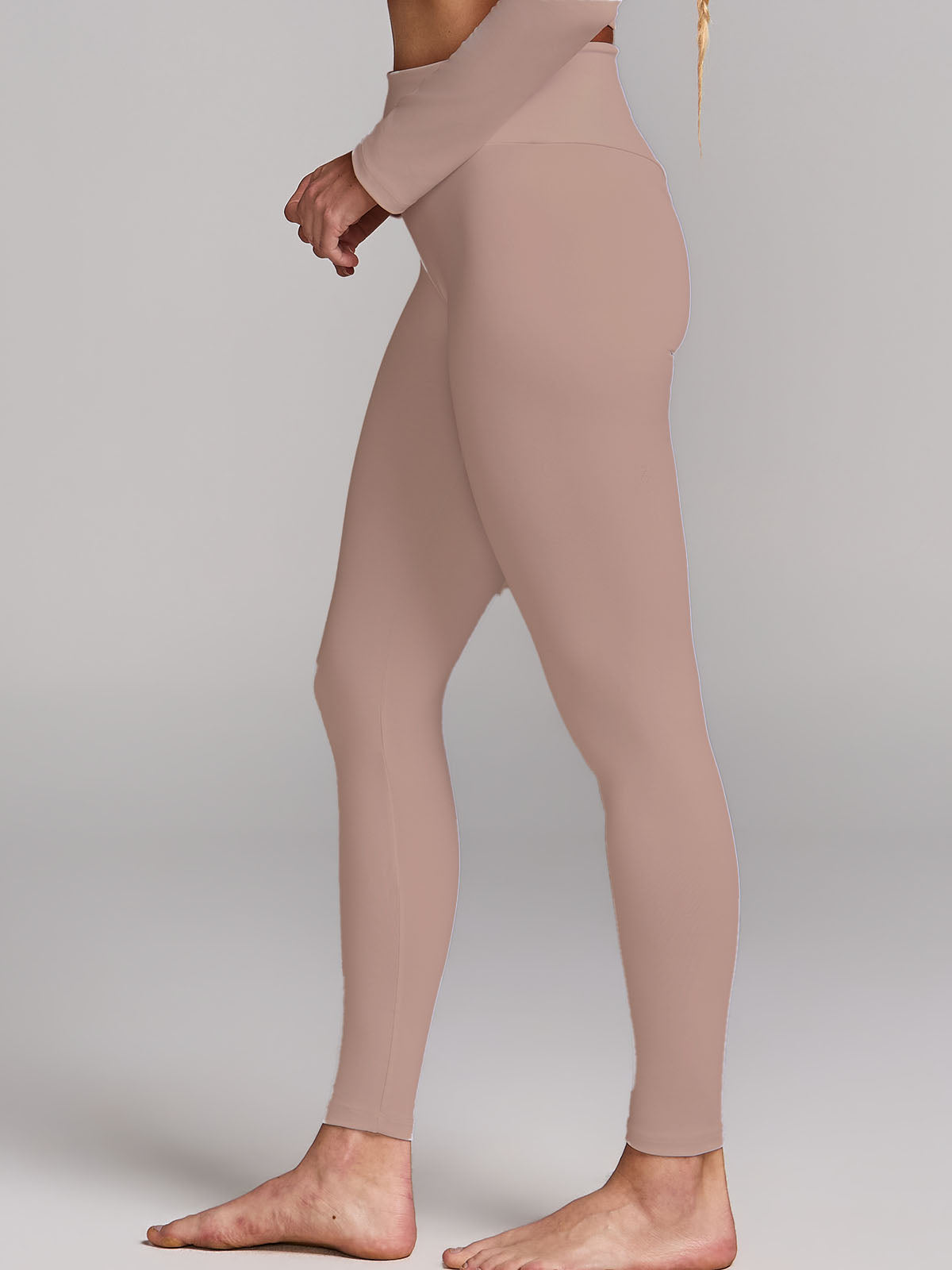 Calça Legging Levanta Bumbum Cós Em V Marrom Cacau