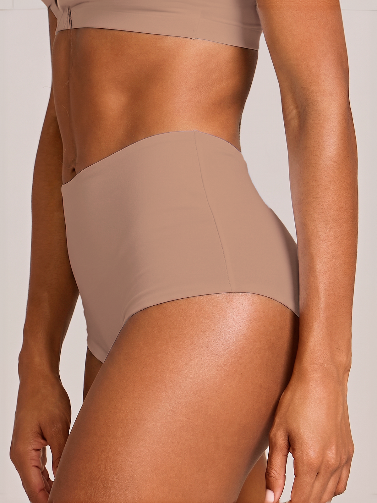 Calcinha Hot Pant Invisível Sem Costura Marrom Cacau