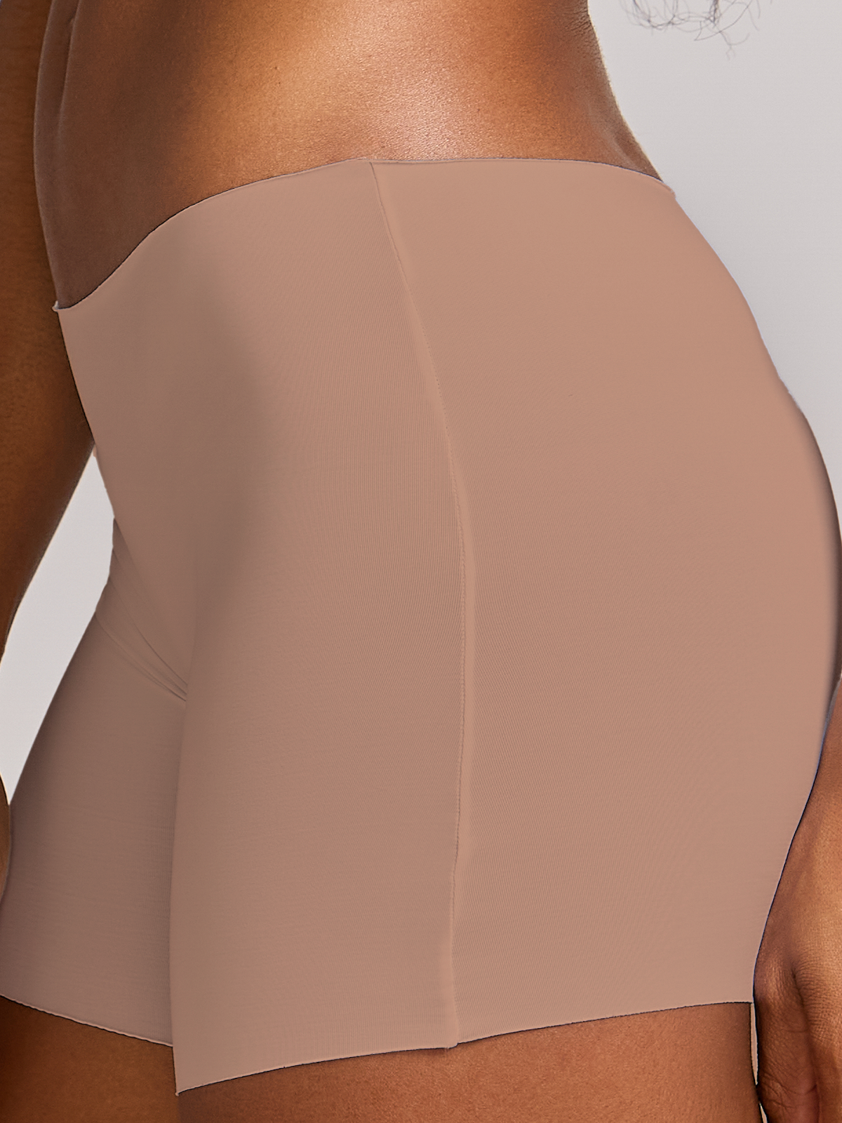 Calcinha Boxer Short Invisível Sem Costura Marrom Cacau
