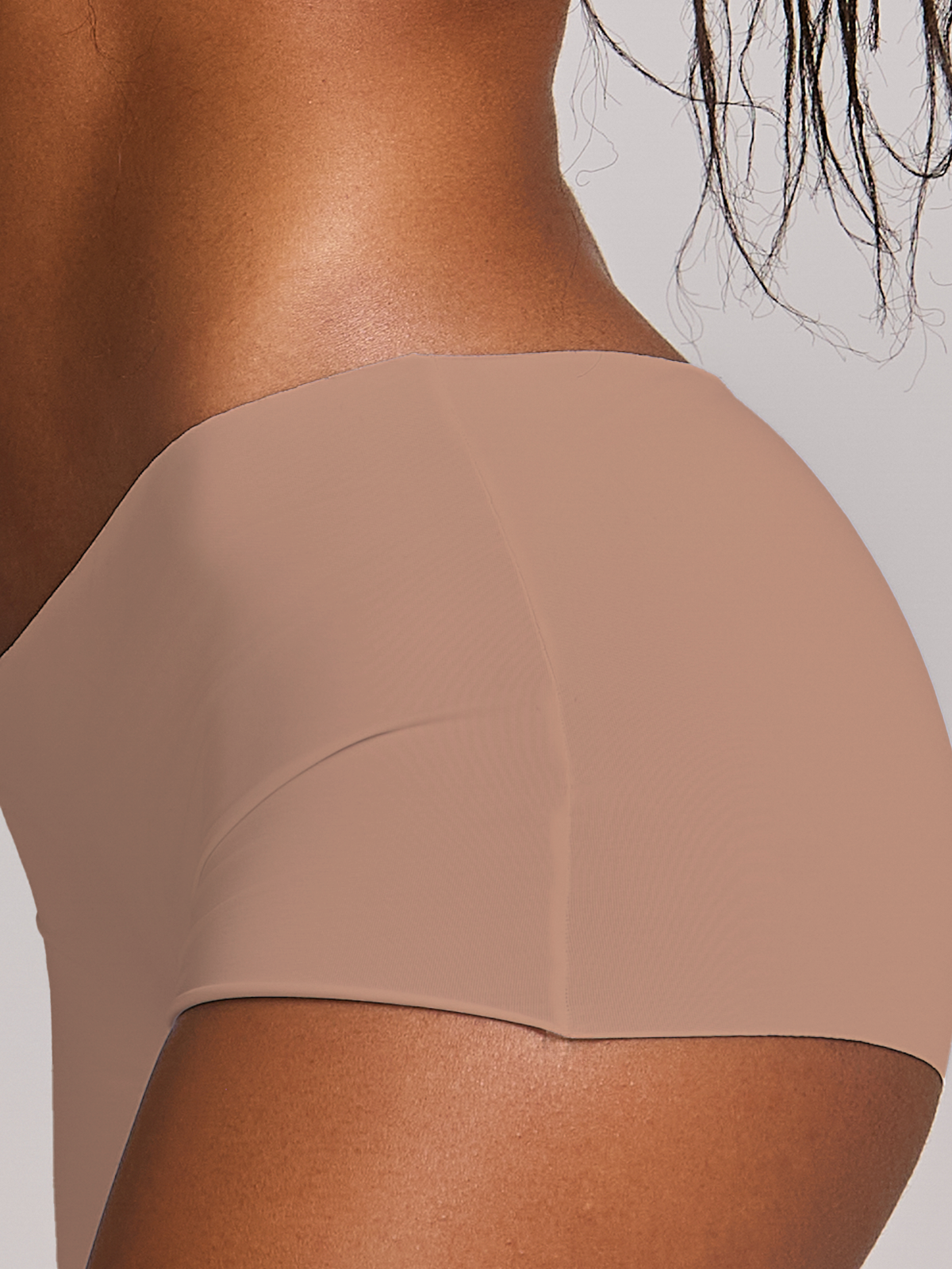 Calcinha Boxer Boyshort Invisível Sem Costura Marrom Cacau