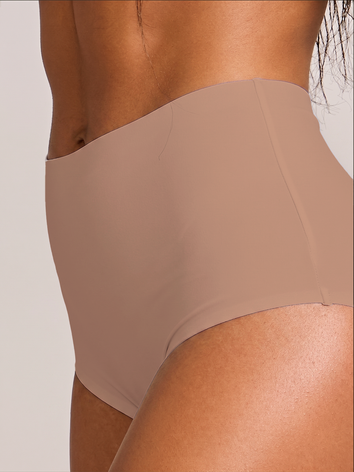 Calcinha Hot Pant Invisível Sem Costura Marrom Cacau