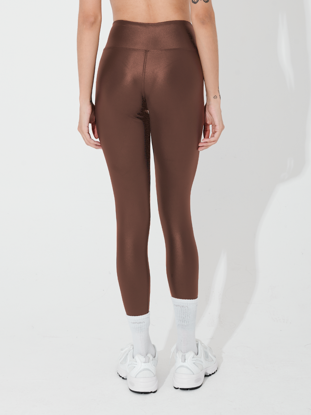 Calça Legging Brilho Cirre Marrom Café