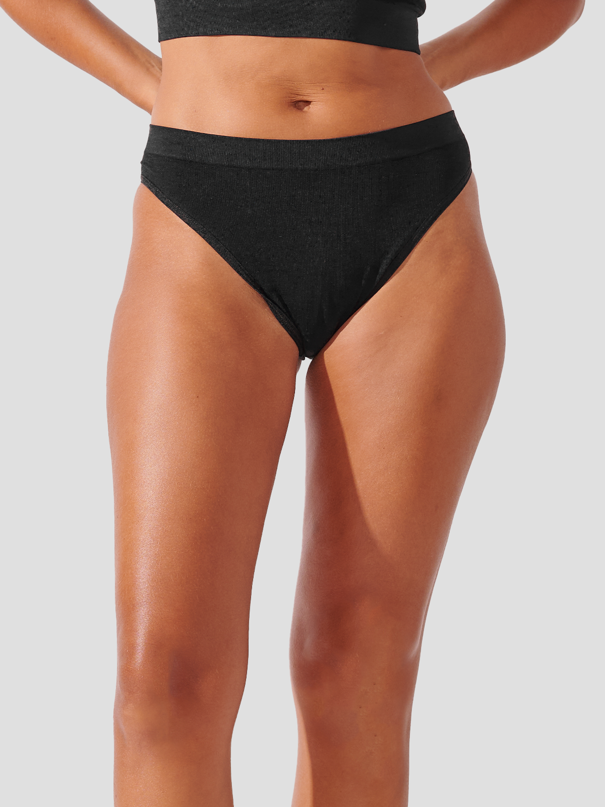 Kit com 6 Calcinhas Biquíni Canelado Sem Costura Premium (3 Preto e 3 Rose)