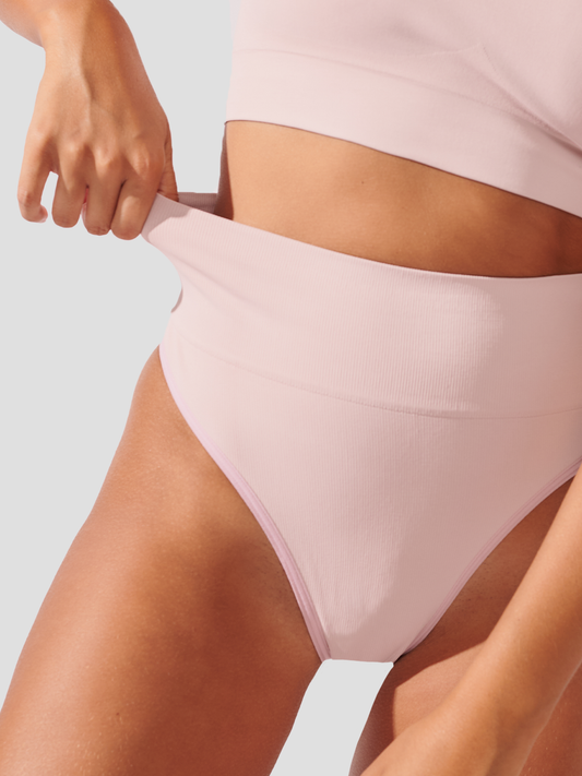 Calcinha Biquini Redutora Canelado Sem Costura Premium Rose