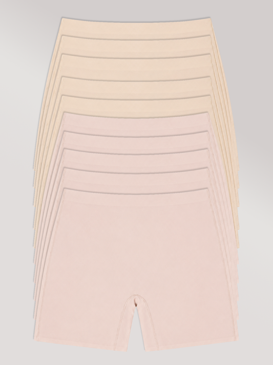 Kit com 10 Calcinhas Shorts Sem Costura Segunda Pele (5 Bege e 5 Rose) - R$59,90 Cada